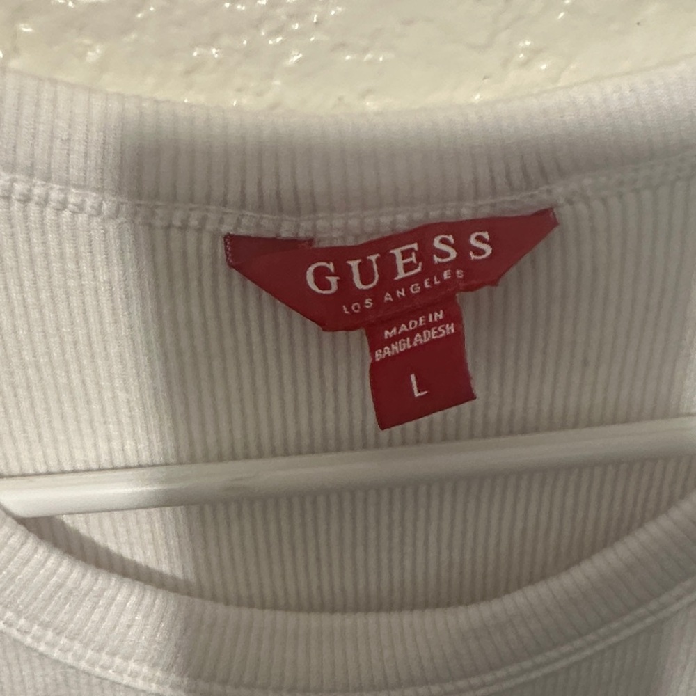 Guess White Ribbed Top - Picture 2 of 5